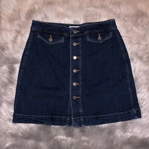 LOFT Button Up Denim Skirt